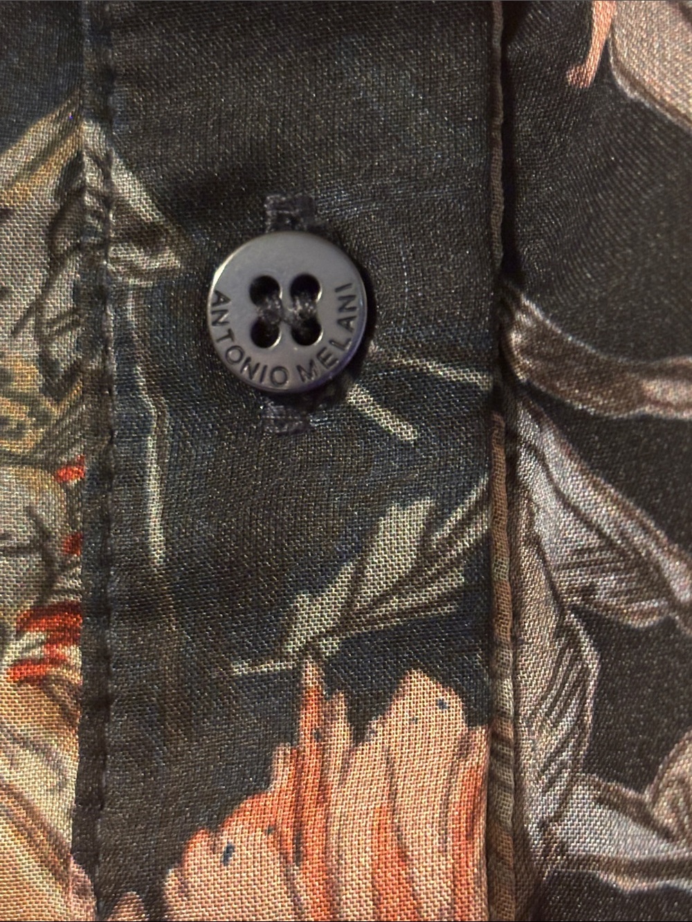 ANTONIO MELANI Black Dress with Coral Floral Trim - Picture 7 of 9